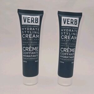 Verb Hydrate Style Cream for Dry Hair Light Hold + DeFrizz 5.3oz New Set Of Two